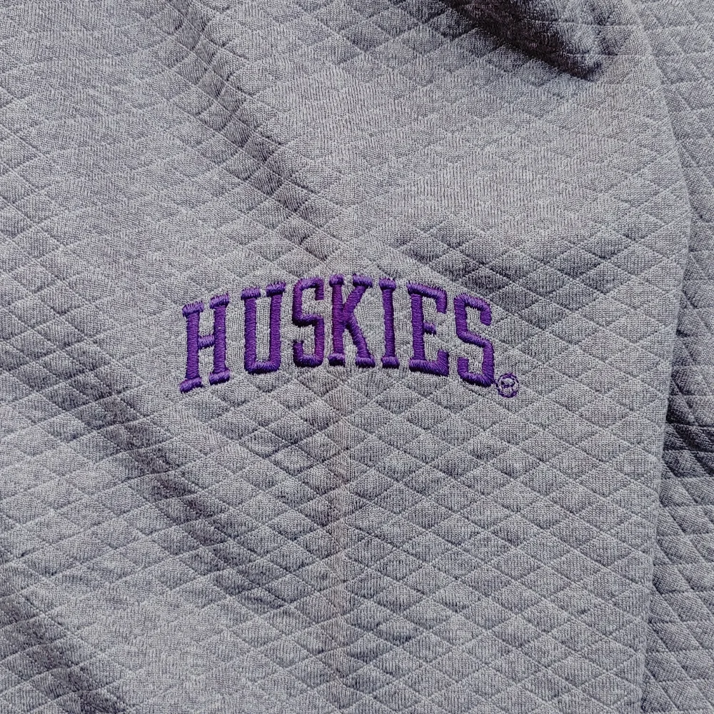 NWT Champion Men's Quarter-Zip Jacket, Heather Gray, Washington Huskies. - Picture 6 of 8